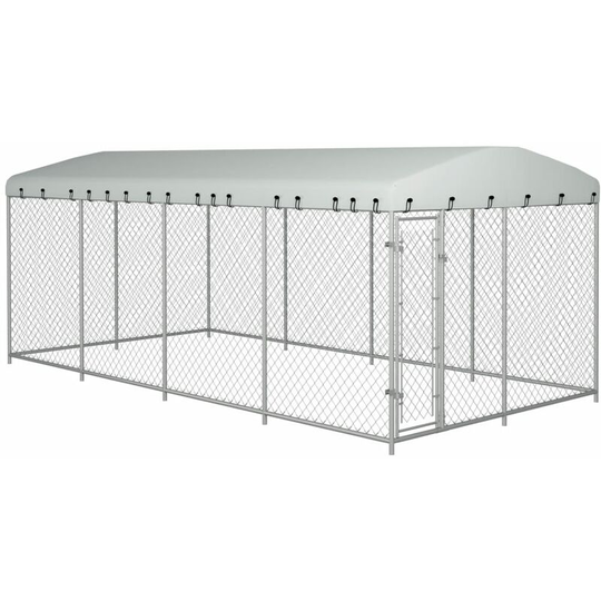 Topdeal - Outdoor Dog Kennel with Roof 8x4x2 m VDTD06311