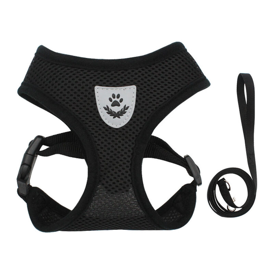 Gdrhvfd - Black, m Dog Car Vest Seat Belt Set, Adjustable Pet Harness with Seat Belt, Breathable Double Mesh Cloth Harness for Small, Medium and
