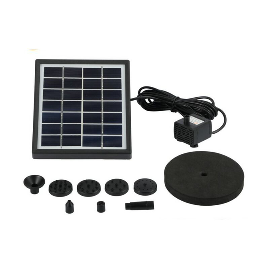 Solar Fountain Pump, 6 Nozzles Solar Bird Bath Fountain Square Panel Small Mini Fountain Kit 1.4W - Muff