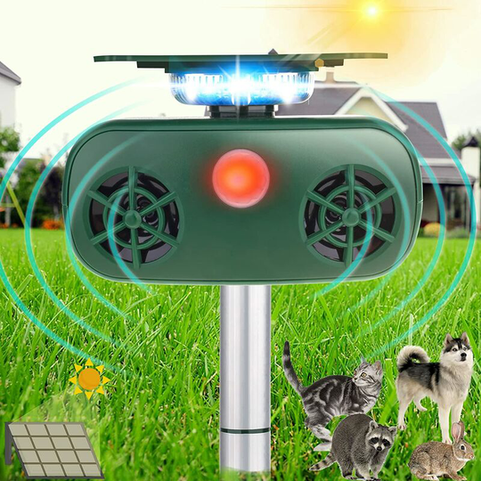 Benobby Kids - Solar Animal Repeller, Ultrasonic Pest Animal Repellent Waterproof Outdoor Animal Repeller with Motion Activated Flash led Light Alarm