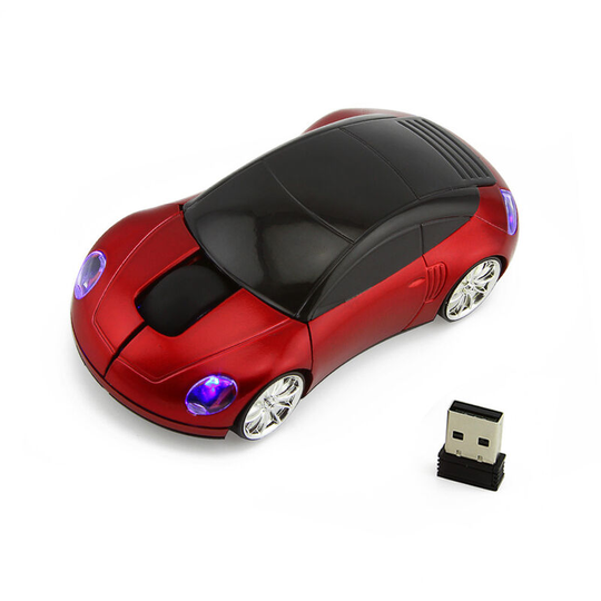 Sports Car Shaped Wireless Mouse usb Wireless Ergonomic Optical Mouse with Suitable for Laptop Computer - Red