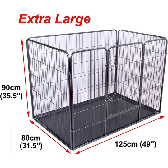 Heavy Duty x Large Dog Puppy Cage Pet Playpen Whelping Box Metal Run Enclosure Floor