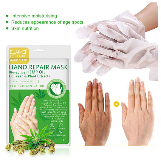 Hand Mask 5 Pack,Moisturizing Gloves Hand Spa Mask for Dry Hands, Repair Rough Skin with Shea Butter, Avocado, Vitamin e - Repair Rough Skin for Men