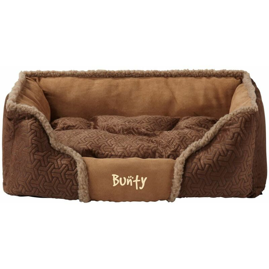Kensington Dog Bed Soft Washable Fleece Fur Cushion Warm Luxury Pet Basket - Brown - X-Large - Bunty