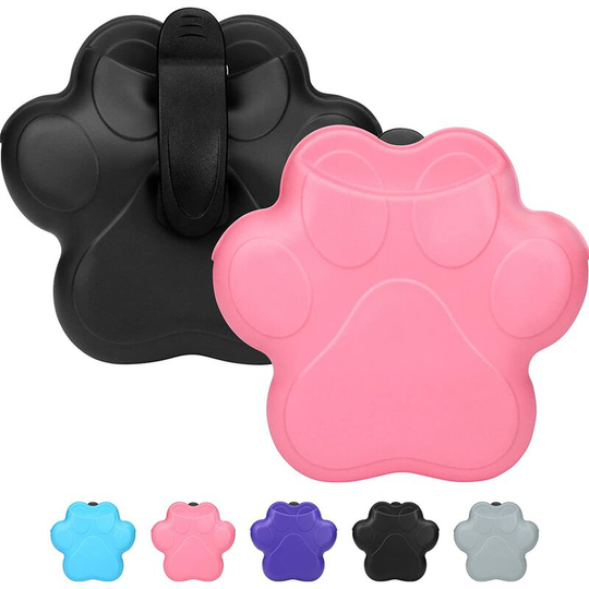 Dog Treat Bag,2 Pcs Portable Silicone Training Bag,Dog Treat Bag with Magnetic Closure,Dog Treat Pouches with Belt Clip,Black/Pink