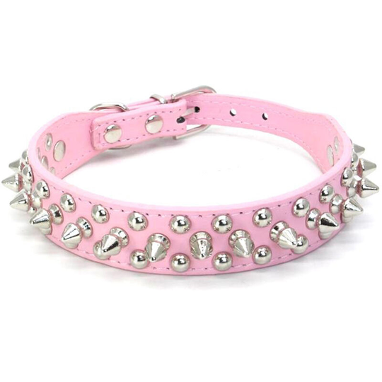 Spike Rivet Leather Dog Collar Cat Dog Small and Medium Pet