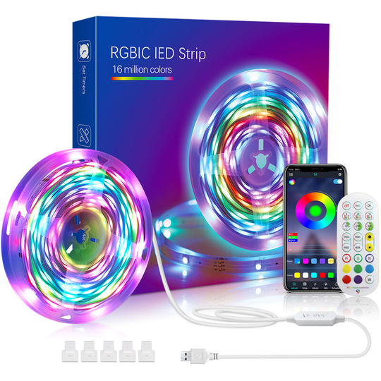 Betterlifegb - Blue led Ribbon, 5m led Strip 70 LEDs 5050 rgb Waterproof, Smartphone App Controlled, Synchronize with Music Rate / Timer Function