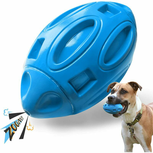 Morejieka - Aggressive barking toy for dog, rubber chewing ball with chewing noise. Robust and durable, suitable for medium and large dogs. -blue