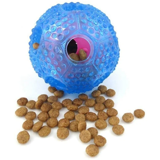 Interactive Dog Toy, Dog Food Ball, Durable Chew Ball for Training and Teeth Cleaning, Blue