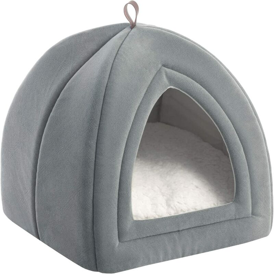 Cat Bed for Indoor Cats, Cat Houses, Small Dog Bed - 15/19 inches 2-in-1 Cat Tent, Kitten Bed, Cat Hut, Cat Cave with Removable Washable Cushioned