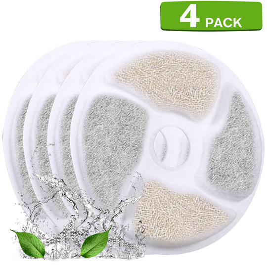 Cat Water Fountain Filters Replacement Filters for Round Filter Space Automatic Pet Water Fountain 4pcs 3 Filtration System