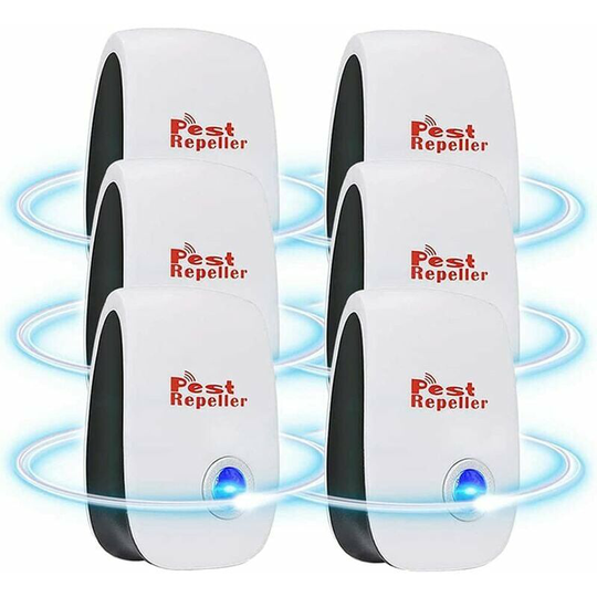 Flkwoh - Ultrasonic Insect Rodent Repeller, 6 Pack Ultrasonic Rodent Repeller, Ultrasonic Pest Repeller, Ultrasonic Mosquito Repeller Anti Cockroach,