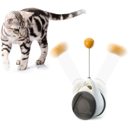 Smart Interactive Cat Toy with 360 Degree Rotating Ball Automatic Catnip Smell Funny Indoor Cat Toy with Swivel Wheel