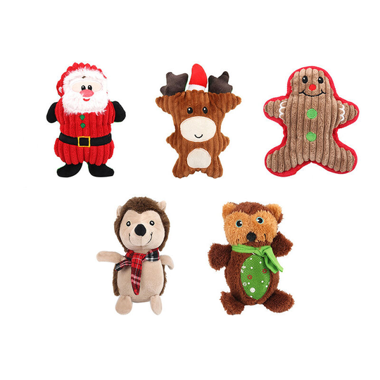 Heguyey - Christmas Dog Toys 5 Pcs Dog Toys Christmas Gift for Puppy/Small Dog Chew Toy Rope and Plush Doggie Toy Gingerbread Man