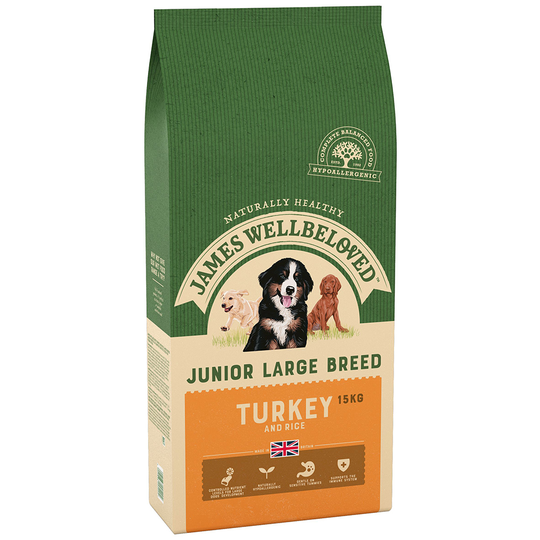 James Wellbeloved Junior Large Breed - Turkey & Rice - 15kg