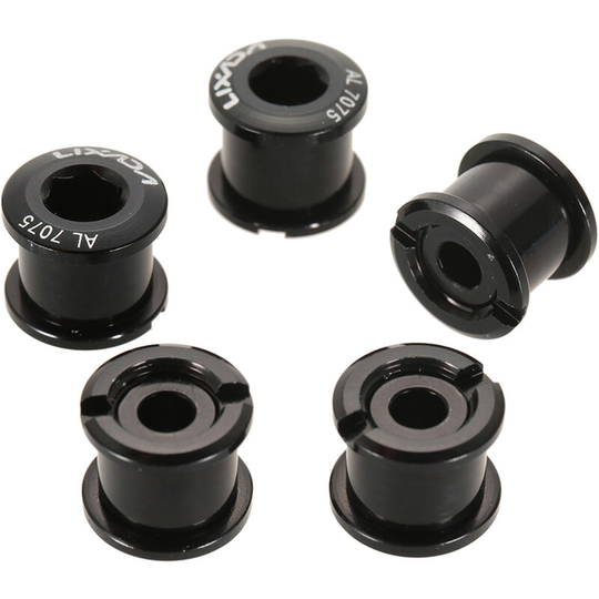 Lixada - Set of 5 Chainwheel Bolts 7075 Aluminum Alloy Crankset Single/Double Chainring Bolts & Nuts Set Bicycle Accessories,model:Black Double