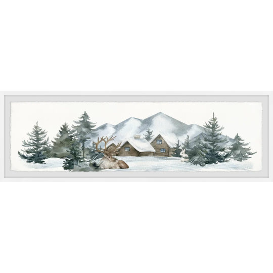 "Deer and a Rabbit" Framed Painting Print