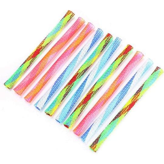 10Pcs Freely Folding Spring Shape Multi-Color Cat Bouncing Toy Good Elasticity Pet Playing Toy Cat Catnip Toys Spring Tube Toy