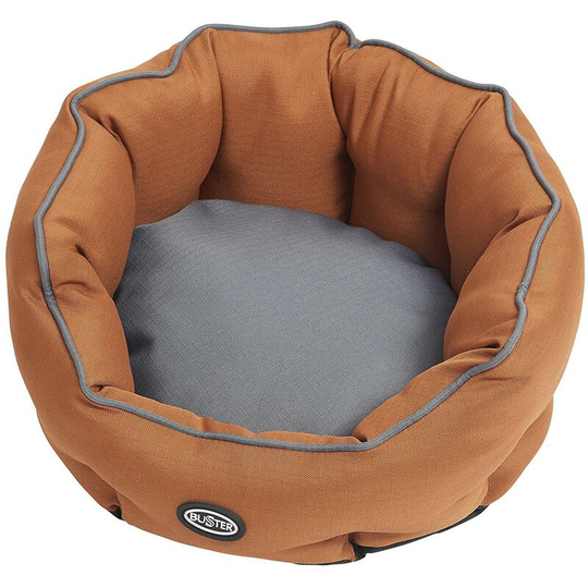 Premium Anti-Rip Cocoon Pet Bed (Small) (Leather Brown/Steel Grey) - Leather Brown/Steel Grey - Kruuse