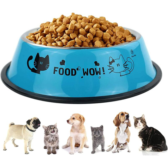 Piece cat bowl with non-slip stainless steel cat bowl, design cat bowl, cat food bowl, suitable for kittens, puppies and other pets