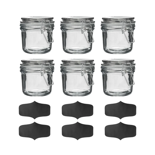 350ml Preserving Jar with Airtight Clip Lid and Chalkboard Stickers