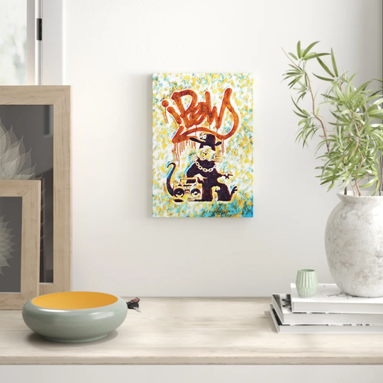 'Gangsta Rat' Art Print on Canvas