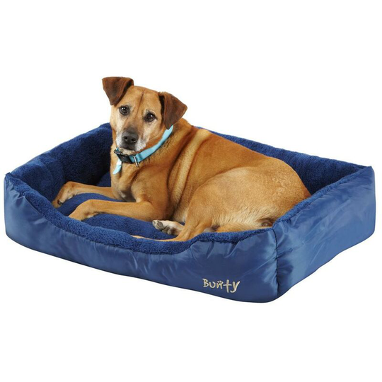 Bunty Deluxe Soft Washable Dog Pet Warm Basket Bed Cushion with Fleece Lining - Blue - X-Large