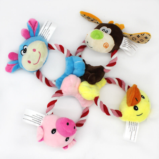 4 pcs pet supplies big ear dog cotton rope frisbee pet plush toy dog throw chew toy 17*10cm
