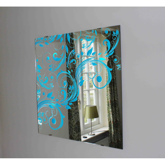 Abstract Floral Wall Mounted Accent Mirror