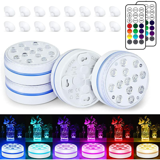 Betterlifegb - Pool led led Submersible Light, Light Light Lighting Lighting Time 30-50 Hours IP68 Waterproof 16 rgb Colors Decorative Lamps for