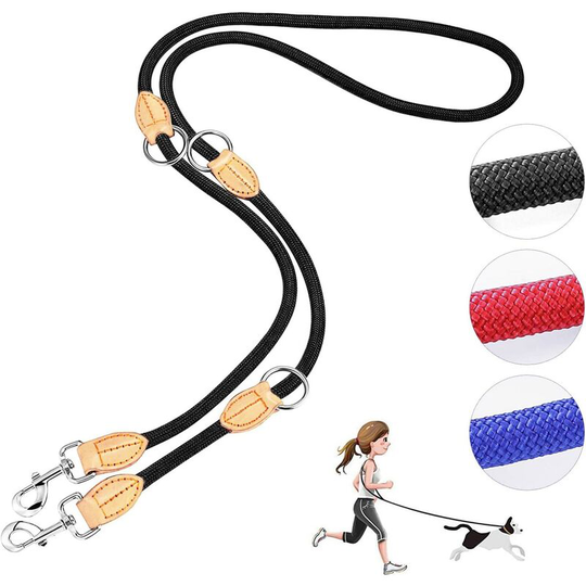 Point Dog Training/Hands Free/Double for 2 Dogs, 2.2m Adjustable Strong Dog for Small, Medium and Large Dogs