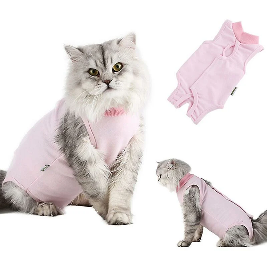 2pcs Recovery Clothes Disinfection Care Prevent Licking After Surgery Wear Weaning and Heat Recovery Clothes for Dogs and Cats - Size l Pink