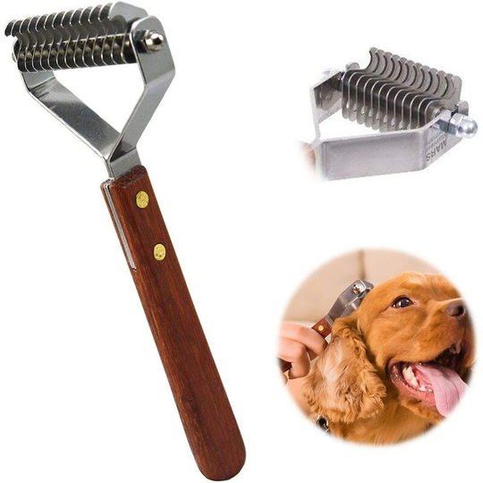 Pet hair comb for dogs and cats with short, medium and long hair