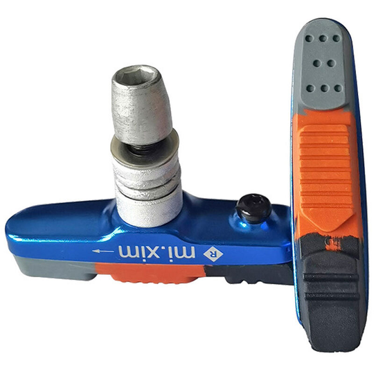 1 Pair Bike Brake Pads Bicycle V-Brake Blocks with Hex Nut and Shims 55mm for Mountain Bike Road Bike Folding Bike, Blue - Blue - Mi.xim