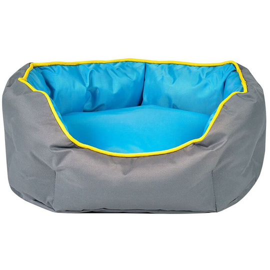Oval Heavy Duty Waterproof Pet Dog Puppy Bed Basket Tough Hard Wearing Cushion - Small - Bunty