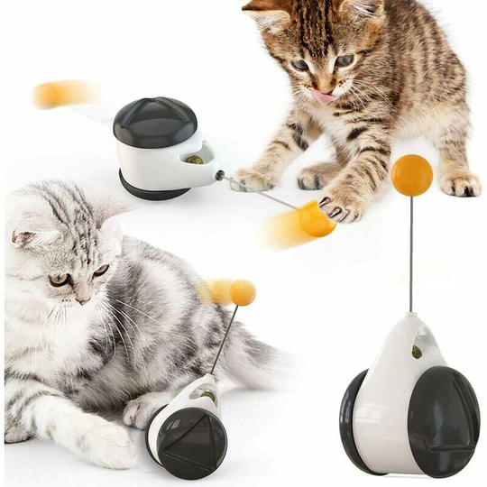 Interactive Cat Toy - Balanced Swing - 360 Degree Rotating Ball - With Catnip - Stimulates Attractive Hunting Instinct - Cat Training Toy