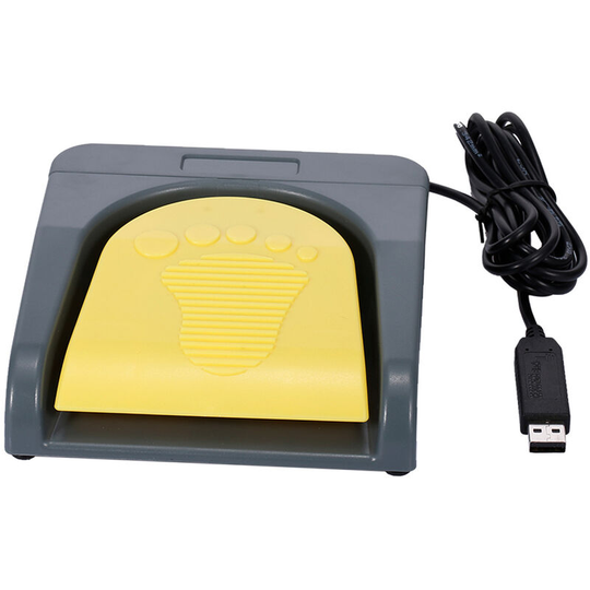 USB Single Foot Switch Game Control One Key Customized Computer Keyboard Action Pedal Grey with Yellow for Gamer Gaming Ethusiast,Grey with Yellow