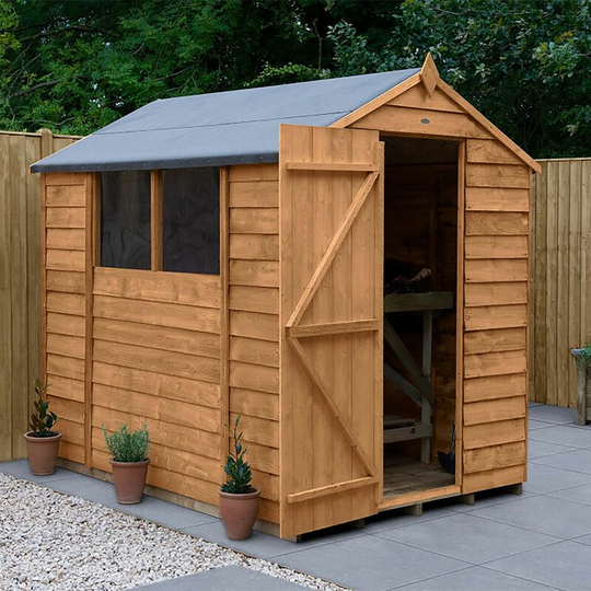 5x7 Wooden Apex Overlap Dip Treated Garden Shed