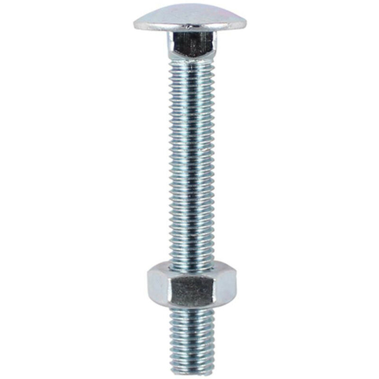 Timco - M8 x 50mm Carriage Bolt & Hex Nut - Box of 100 - n/a