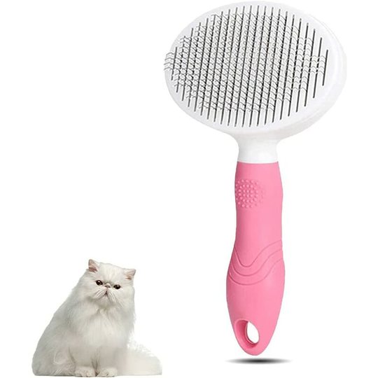 Dogs and Cats Brush Self-cleaning Grooming Comb Hair Removal Brush Massage Comb for Cats Anti Hair Brush for Pets Massage, Hair Removal(Pink and