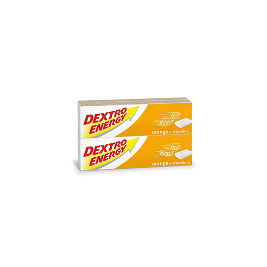 DEXTRO ENERGY - Orange Glucose tablets with Vitamin C, DOUBLE PACK 28s, Pack of 2 X 12