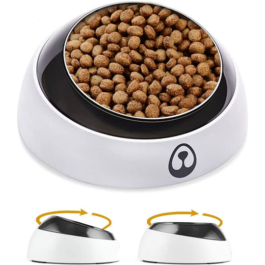 Einemgeld - Cat Bowl, Collapsible Cat Bowl, Pet Bowl for Food and Water, Inclined 15° Anti-Vomiting Neck Protection Raised Cat Bowl for Puppies, Cats