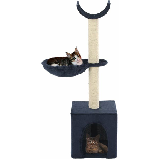 Cat Tree with Sisal Scratching Posts 105 cm Blue VD07183 - Hommoo