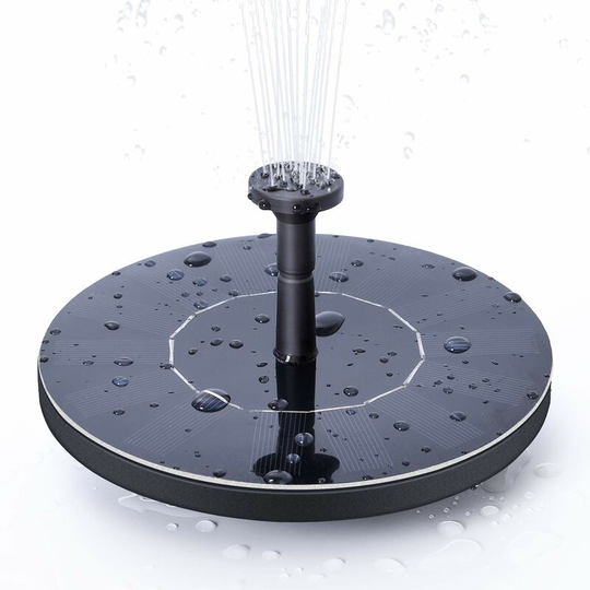 Echoo - Solar Fountain, Cute Birdbath Solar Electric Water Pump, Freestanding Garden 1.4W Solar Panel Water Pump Kit, Outdoor Submersible Watering