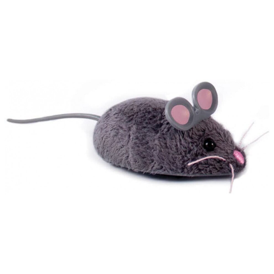 cat toy Mouse 11 x 3,8 cm polyester dark grey