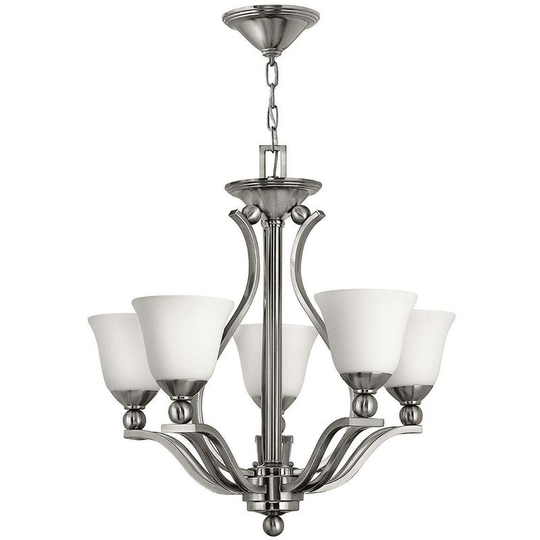 Elstead Bolla - 5 Light Multi Arm Chandelier Brushed Nickel Finish, E27