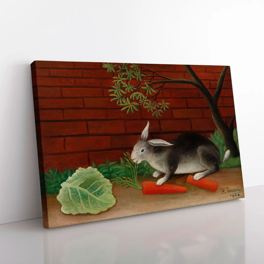 The Rabbit's Meal by Henri Rousseau - Wrapped Canvas Painting