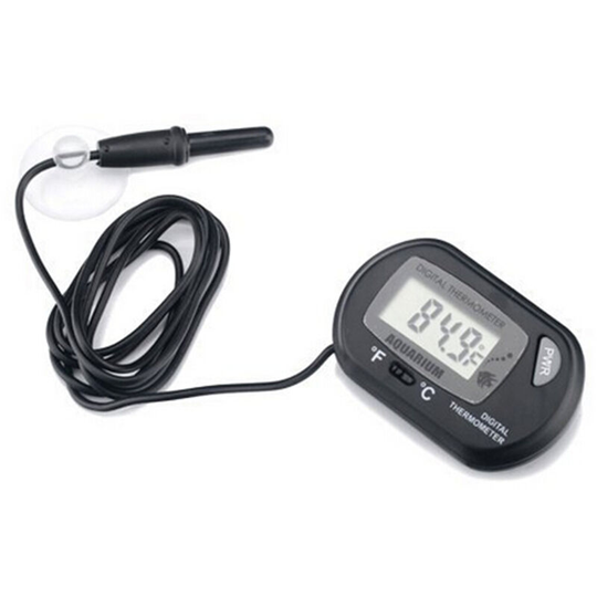 Digital Aquarium thermometer lcd Screen Sensor Aquarium Water Thermometer Controller Wired Fish Tank Accessories Black