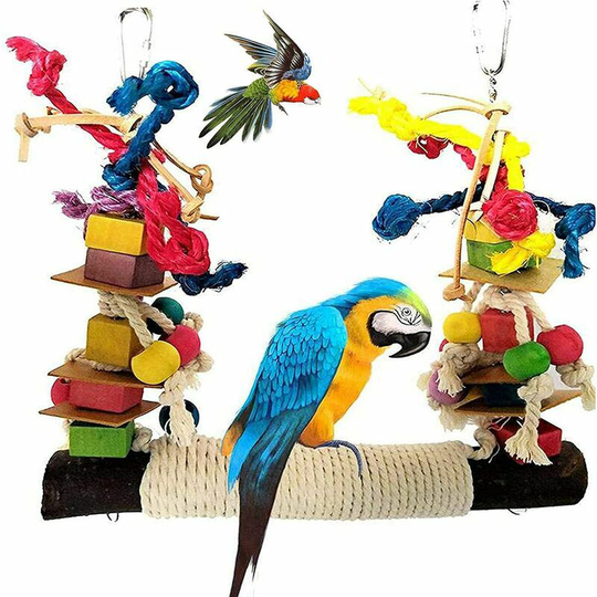 Parrot Toy,Bird Toys,Parrot Biting Toy,Bridge Ladders,Perched Bird Toy Swing,Climbing Toy,Animal Decoration Bird Parrot Cages 25*25cm,