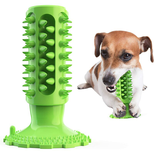 Bearsu - Dog Chew Toys Dog Toothbrush Toy Squeaky Dog Toy Indestructible Dog Molar Rod Natural Rubber Pet Toy Suitable for Large and Medium Dogs
